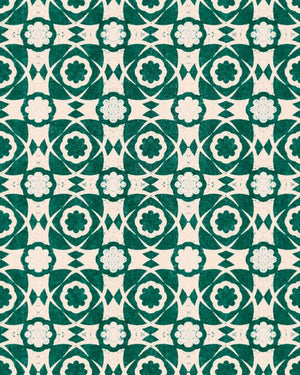 Mind The Gap Aegean Tiles Ultramarine Green Behang WP30050 - LAB COLOUR THE WORLD