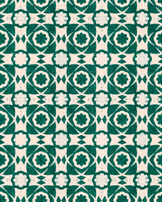Mind The Gap Aegean Tiles Ultramarine Green Behang WP30050 - LAB COLOUR THE WORLD