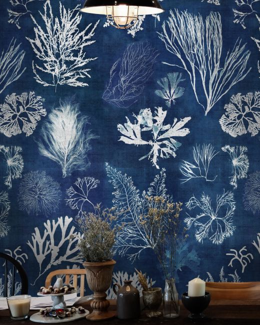 Mind The Gap Algae Navy Blue Behang WP20297 - LAB COLOUR THE WORLD