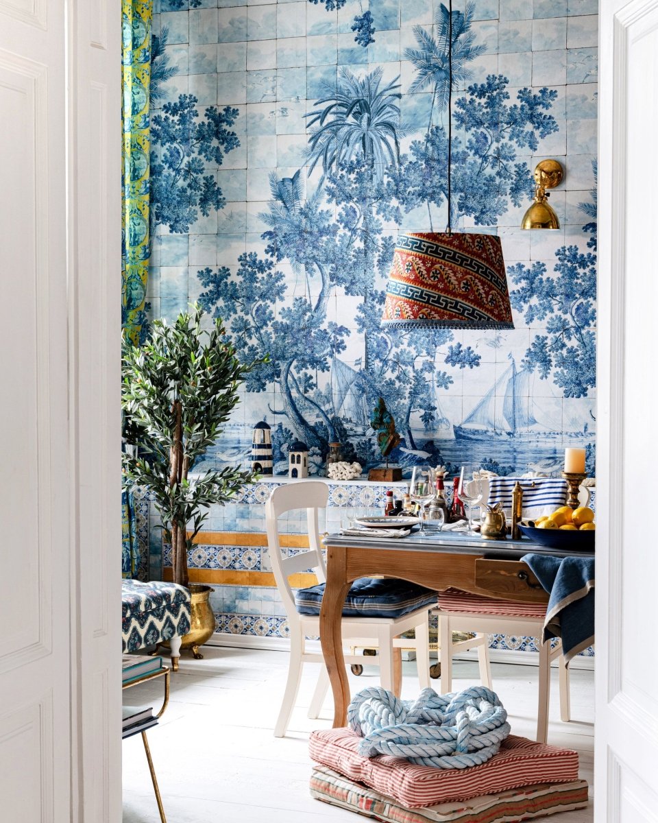 Mind The Gap Azure Mural Behang WP20560 - LAB COLOUR THE WORLD