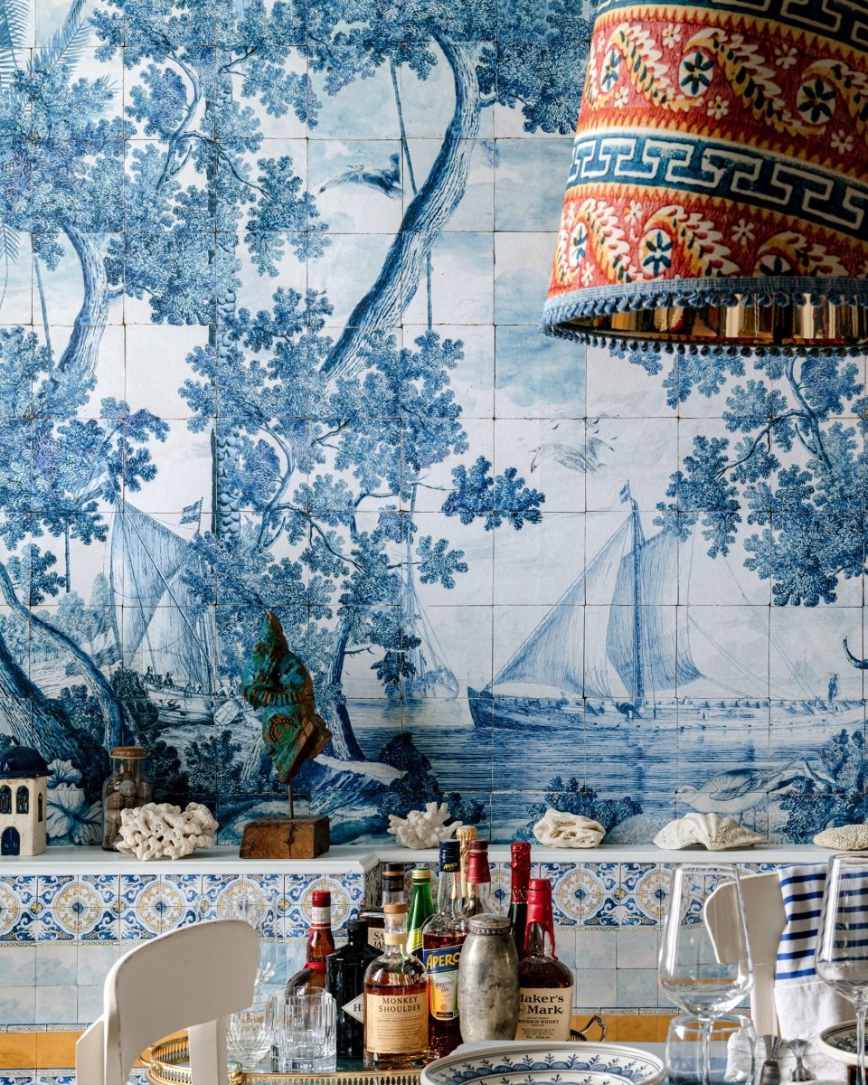 Mind The Gap Azure Mural Behang WP20560 - LAB COLOUR THE WORLD
