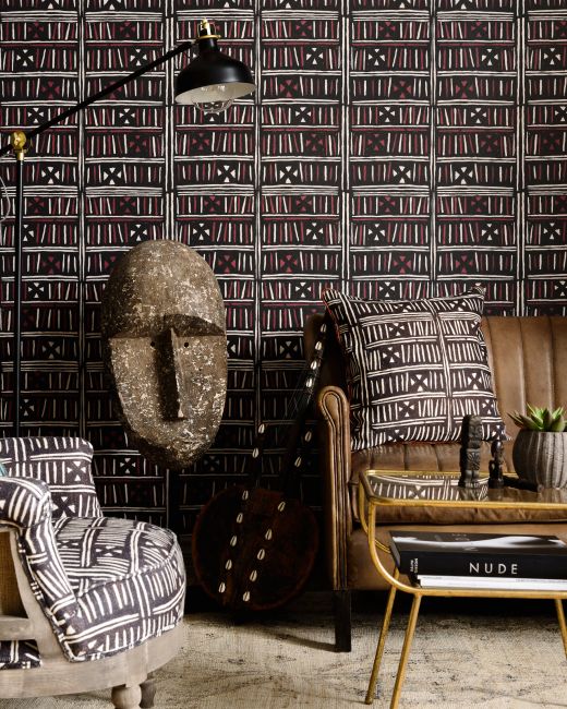 Mind The Gap Bogolanfini Recoloured Behang WP20500 - LAB COLOUR THE WORLD