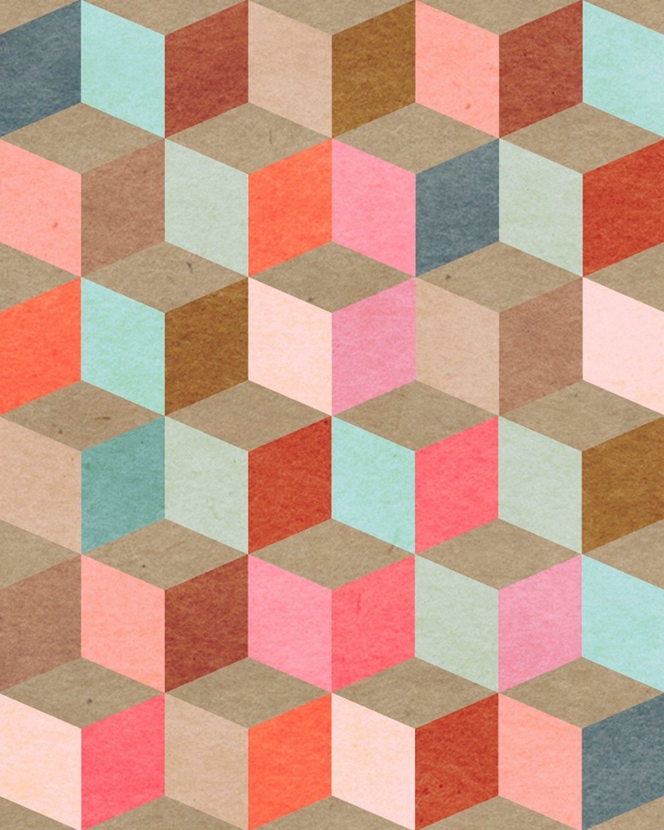 Mind The Gap Coloured Geometry Behang WP20004 - LAB COLOUR THE WORLD