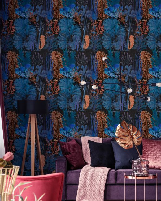 Mind The Gap Coral Reef Ultramarine Behang WP20298 - LAB COLOUR THE WORLD