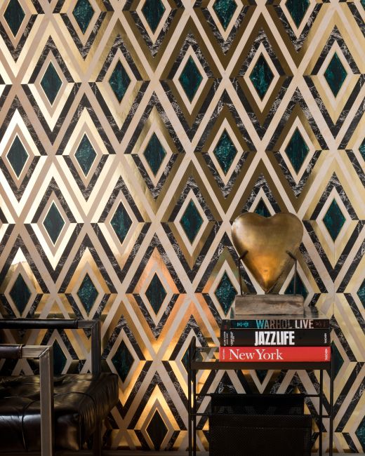 Mind The Gap Diamonds in Brass Behang WP20292 - LAB COLOUR THE WORLD
