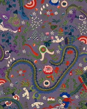 Mind The Gap Dragon Flower Purple Behang WP20943 - LAB COLOUR THE WORLD