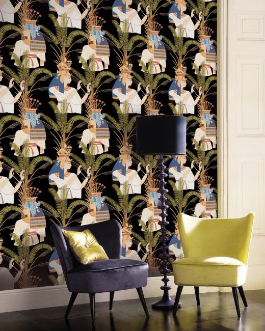 Mind The Gap Egyptian Queens Anthracite Behang WP20266 - LAB COLOUR THE WORLD
