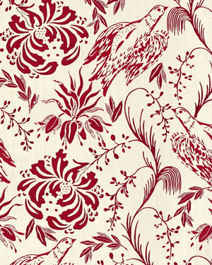 Mind The Gap Folk Embroidery Crimson Behang WP30014 - LAB COLOUR THE WORLD