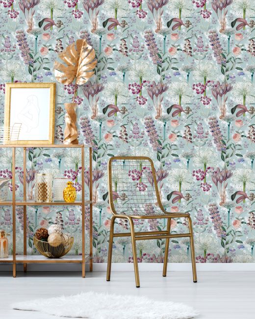 Mind The Gap Garden of Eden Aquamarine Behang WP20325 - LAB COLOUR THE WORLD