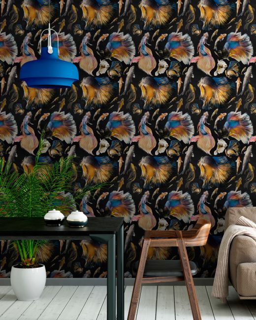 Mind The Gap Goldfish Anthracite Behang WP20301 - LAB COLOUR THE WORLD