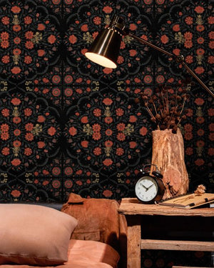 Mind The Gap Hindu Bloom Anthracite Behang WP20407 - LAB COLOUR THE WORLD
