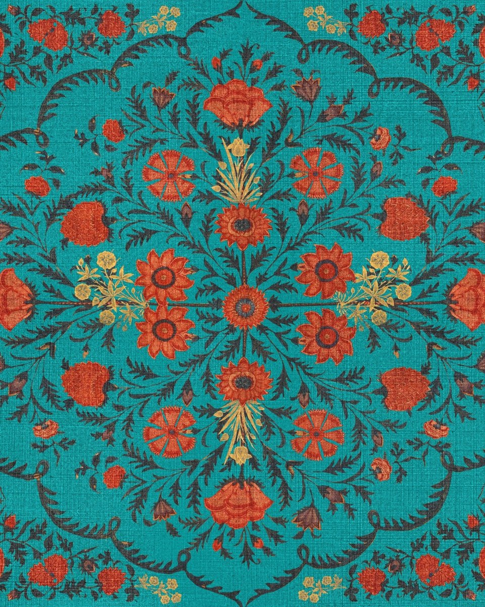 Mind The Gap Hindu Bloom Topaz Behang WP20408 - LAB COLOUR THE WORLD