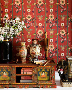 Mind The Gap Lin Yuan Chinese Red Behang WP20587 - LAB COLOUR THE WORLD
