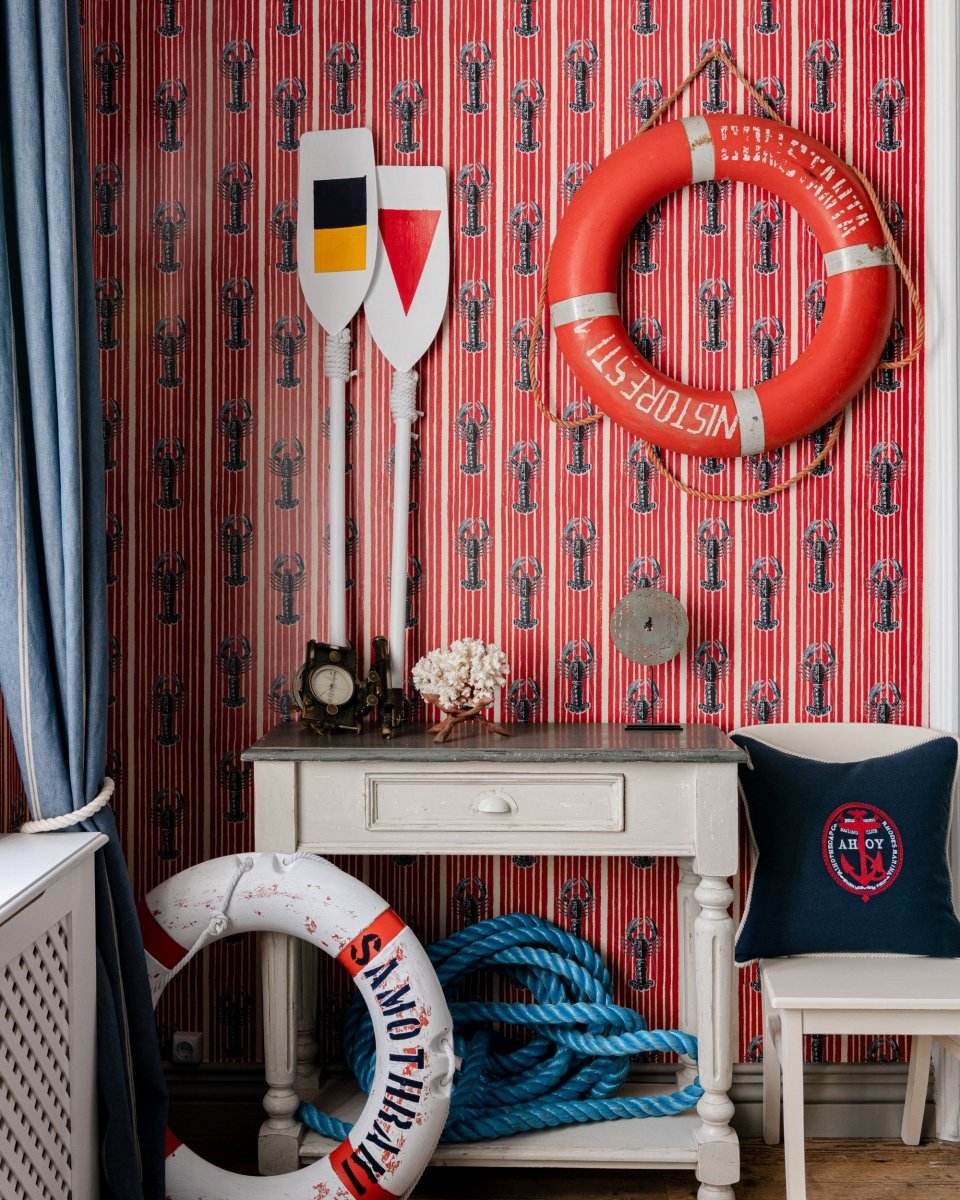 Mind The Gap Mediterranean Lobsters Light Grey Behang WP30063 - LAB COLOUR THE WORLD