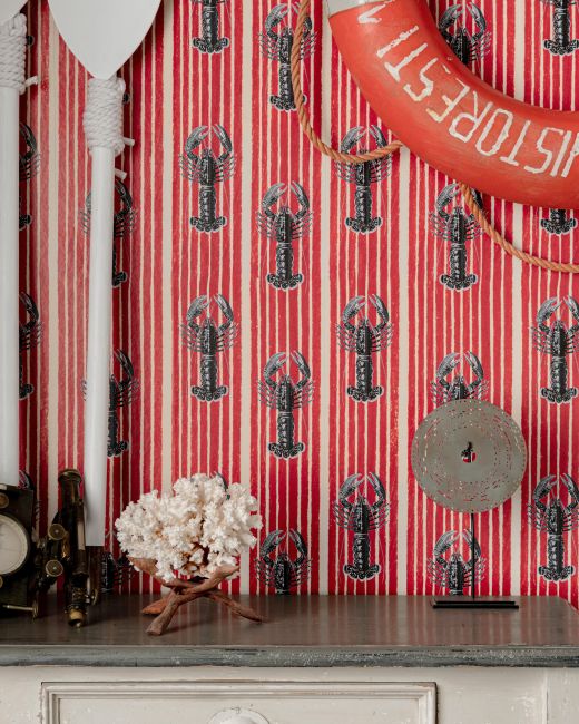 Mind The Gap Mediterranean Lobsters Red Behang WP30064 - LAB COLOUR THE WORLD