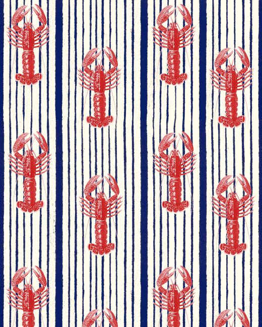 Mind The Gap Mediterranean Lobsters White Behang WP30065 - LAB COLOUR THE WORLD