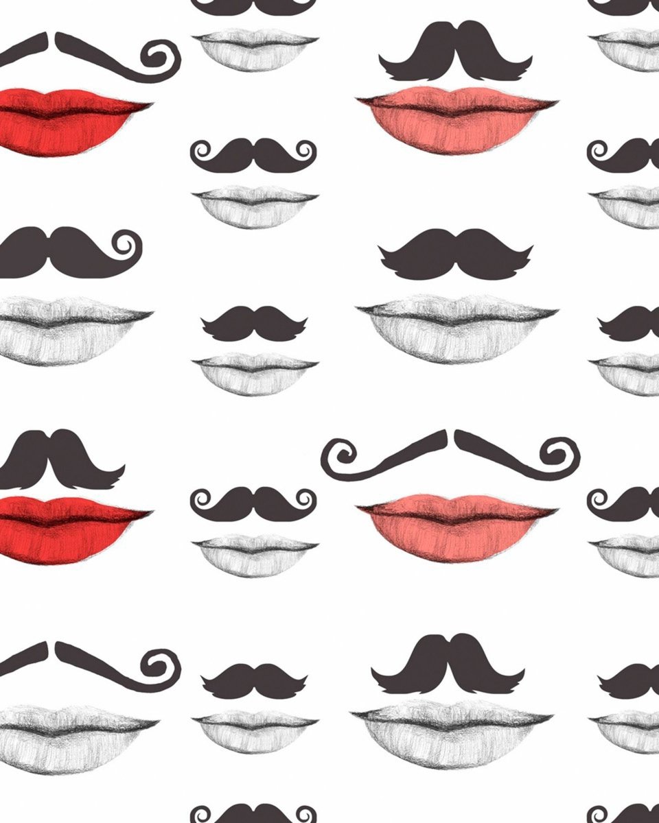 Mind The Gap Moustache and Lips Behang WP20084 - LAB COLOUR THE WORLD