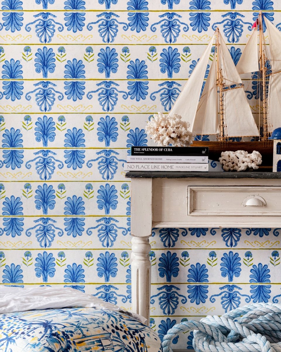 Mind The Gap Mykonos Villa Motif Azure Behang WP30041 - LAB COLOUR THE WORLD