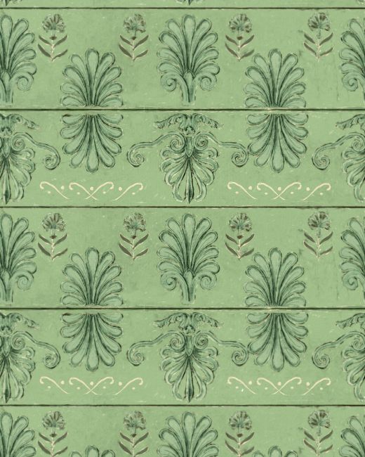 Mind The Gap Mykonos Villa Motif Island Green Behang WP30040 - LAB COLOUR THE WORLD