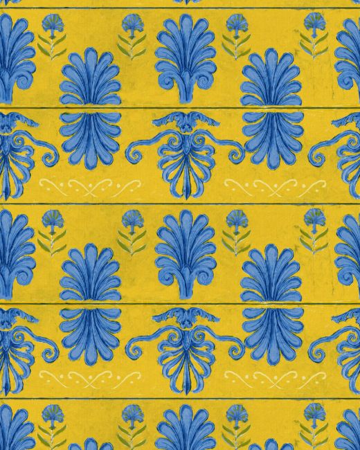 Mind The Gap Mykonos Villa Motif Lemon Behang WP30044 - LAB COLOUR THE WORLD