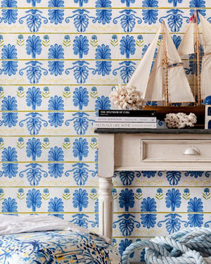 Mind The Gap Mykonos Villa Motif White Sand Behang WP30043 - LAB COLOUR THE WORLD