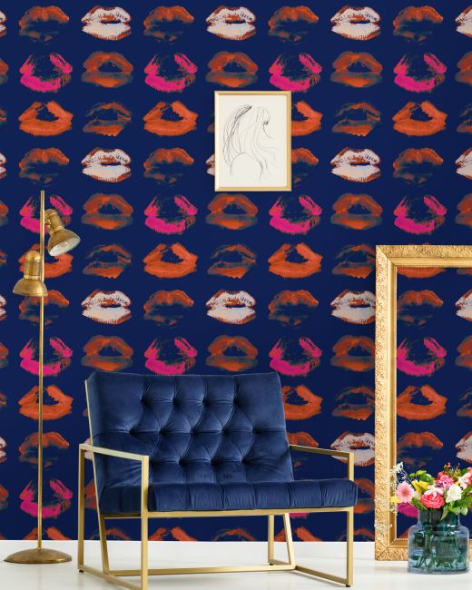 Mind The Gap Neon Kiss Indigo Behang WP20380 - LAB COLOUR THE WORLD