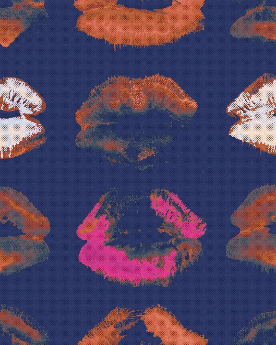 Mind The Gap Neon Kiss Indigo Behang WP20380 - LAB COLOUR THE WORLD