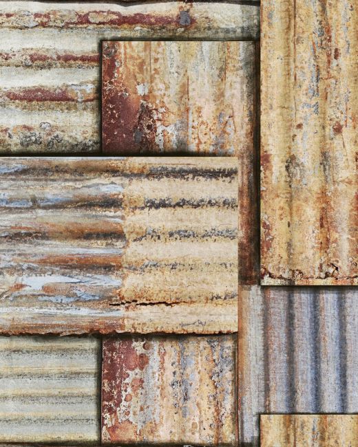 Mind The Gap Rusty Tin Behang WP20242 - LAB COLOUR THE WORLD