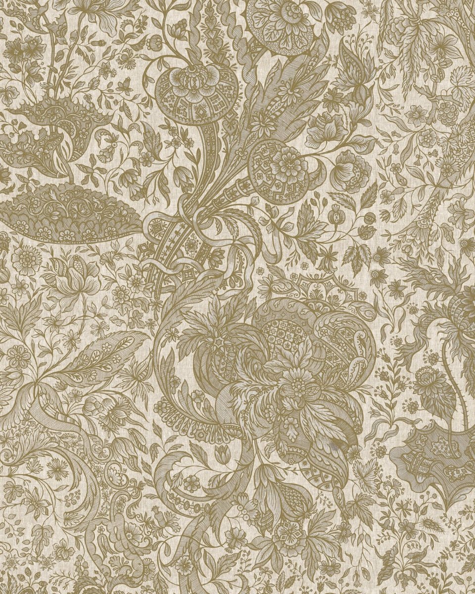 Mind The Gap Sarkozi Embroidery Taupe Behang WP30028 - LAB COLOUR THE WORLD