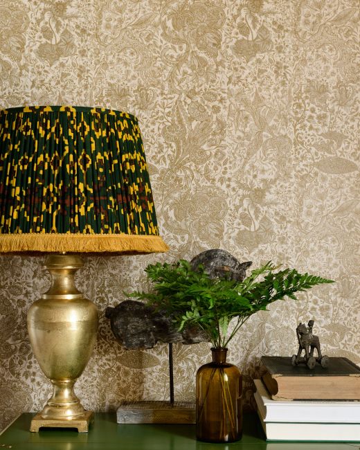 Mind The Gap Sarkozi Embroidery Taupe Behang WP30028 - LAB COLOUR THE WORLD