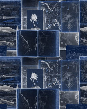 Mind The Gap Seaman's Journal Indigo Behang WP20561 - LAB COLOUR THE WORLD