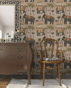 Mind The Gap The Procession Taupe Behang WP20258 - LAB COLOUR THE WORLD