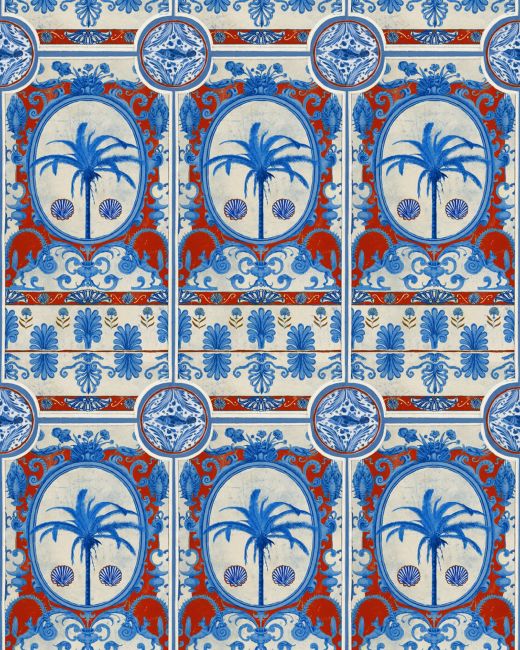 Mind The Gap The Villa Mural Red Behang WP20576 - LAB COLOUR THE WORLD