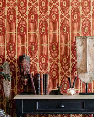Mind The Gap Tribal Ikat Lava Red Behang WP30114 - LAB COLOUR THE WORLD