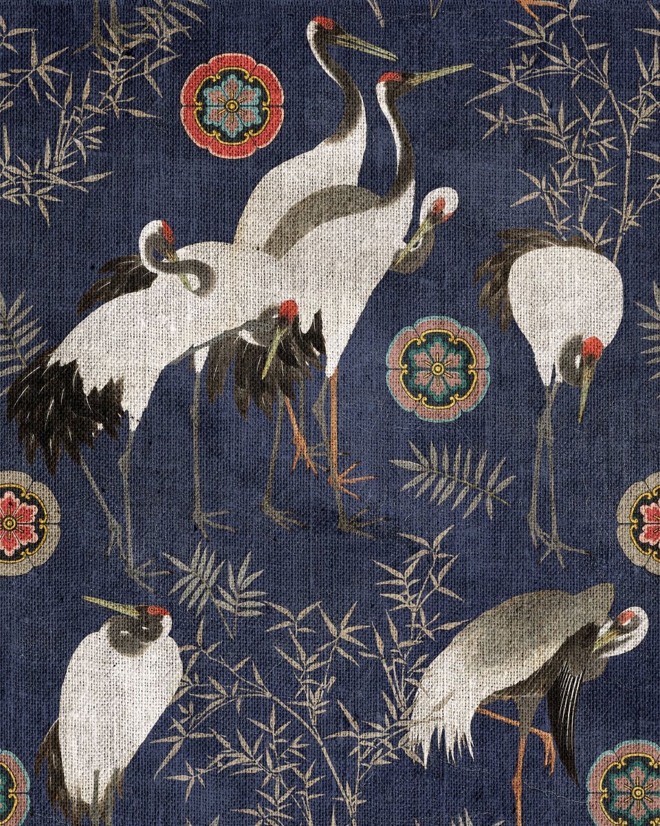 Mind The Gap Tsuru Indigo Behang WP20392 - LAB COLOUR THE WORLD