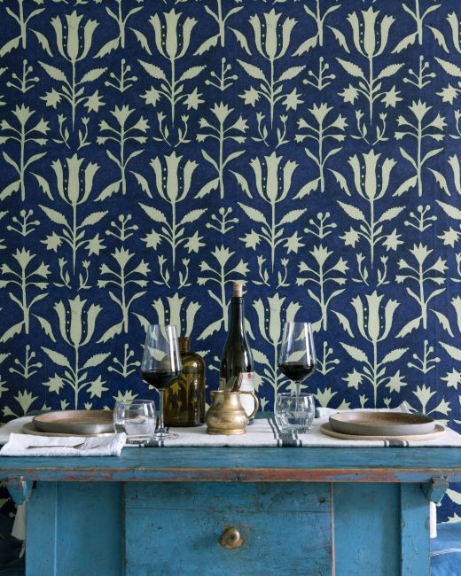 Mind The Gap Tulipan Indigo Behang WP30034 - LAB COLOUR THE WORLD