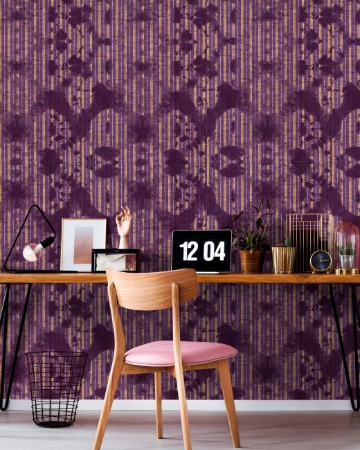 Mind The Gap Washed Shibori Burgund Behang WP20395 - LAB COLOUR THE WORLD