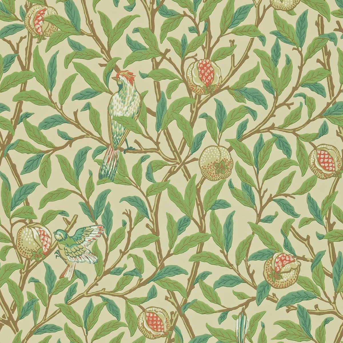 Morris & Co. Bird & Pomegranate Behang 216841 - LAB COLOUR THE WORLD