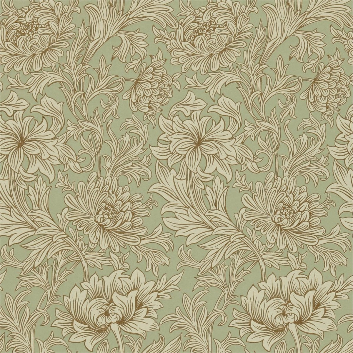 Morris & Co. Chrysanthemum Toile Behang 216458 - LAB COLOUR THE WORLD