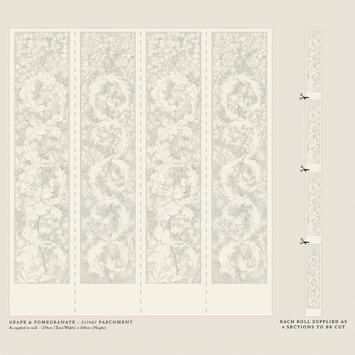 Morris & Co. Grape & Pomegranate Behang 217607 - LAB COLOUR THE WORLD