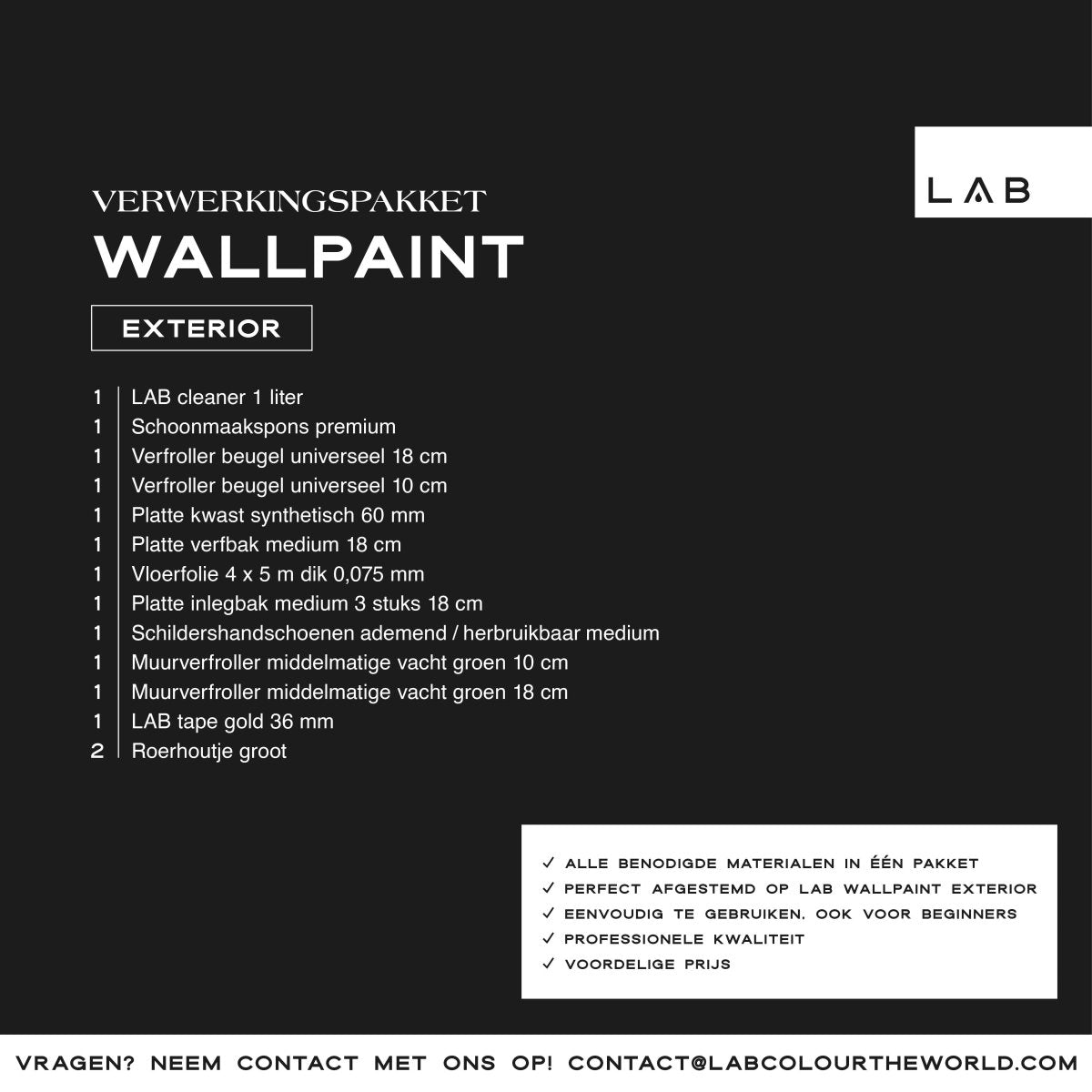 muurverf (exterior) verwerkingspakket - LAB COLOUR THE WORLD