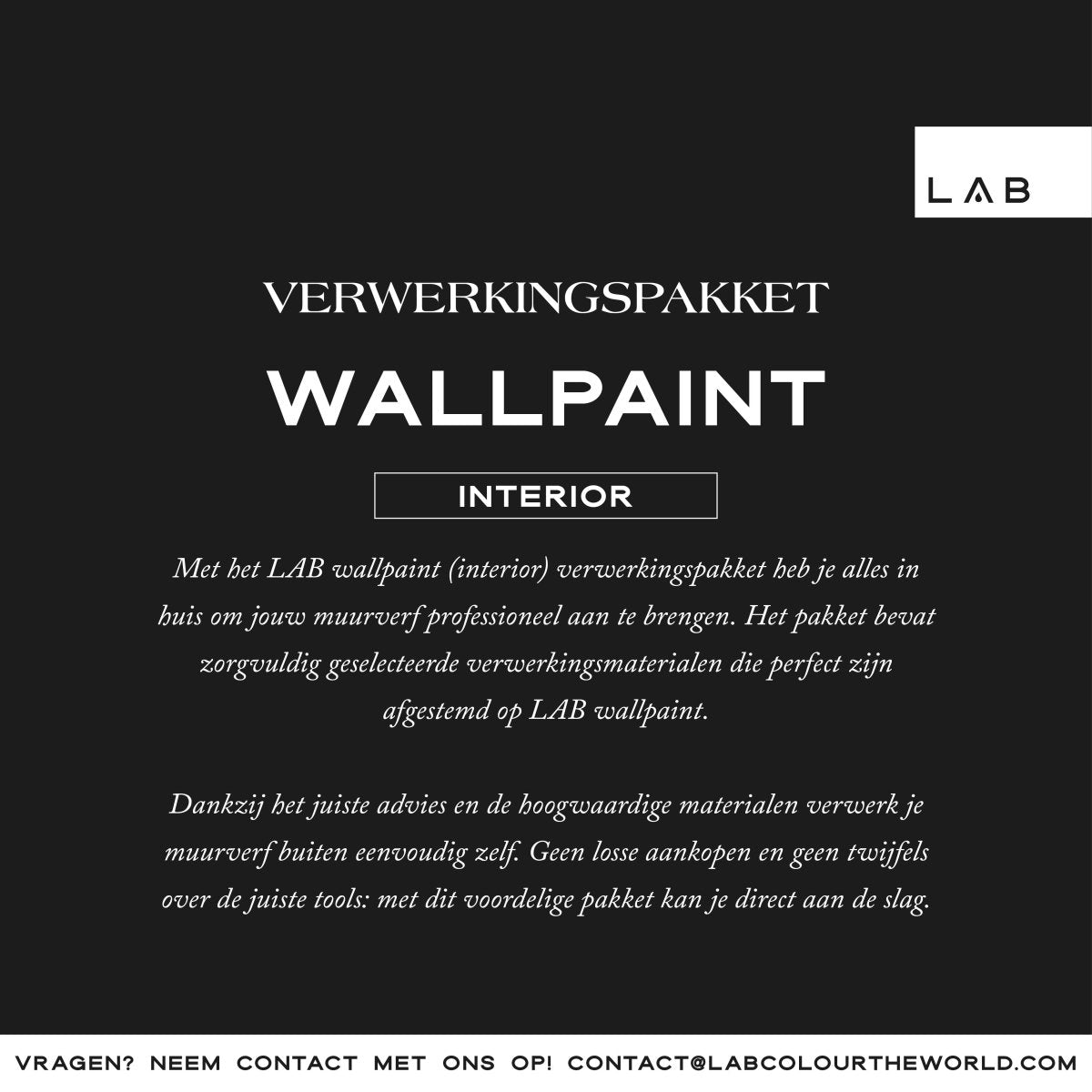 muurverf (interior) verwerkingspakket - LAB COLOUR THE WORLD