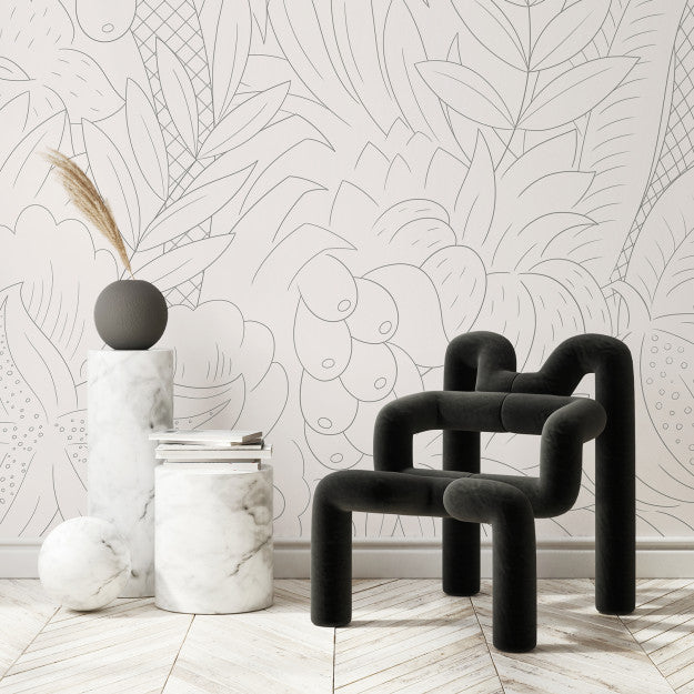Les Dominotiers New Grove Grey Behang DOM 607
