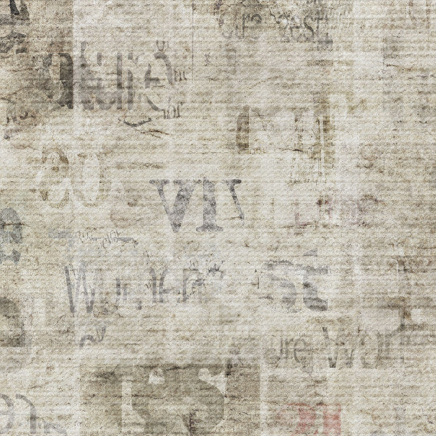Les Dominotiers Newspaper Grunge Patina Beige Behang DOM 420