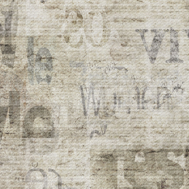 Les Dominotiers Newspaper Grunge Patina Beige Behang DOM 420