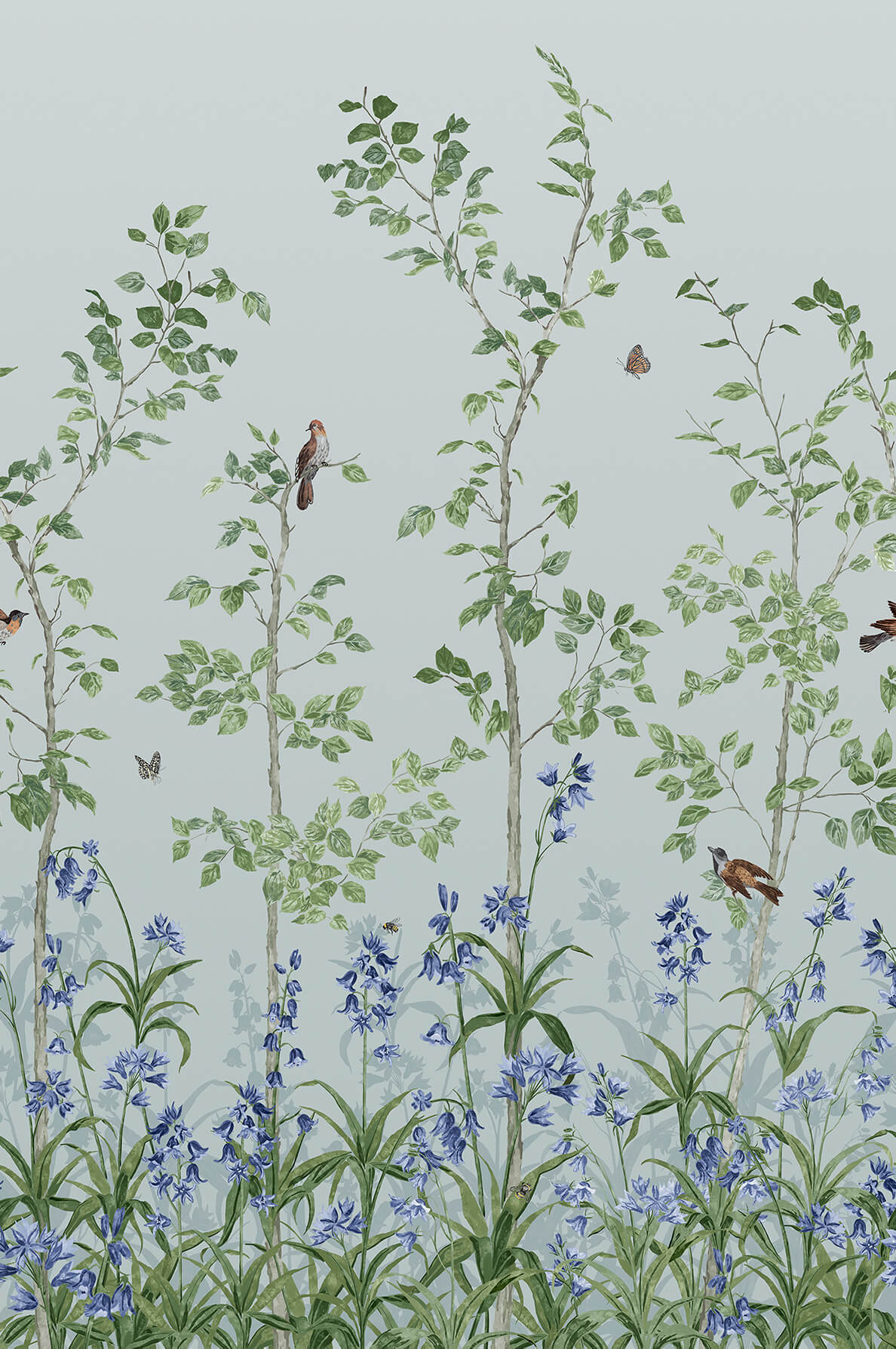 Little Greene Bird & Bluebell Behang 0263BICELES - LAB COLOUR THE WORLD