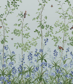 Little Greene Bird & Bluebell Behang 0263BICELES - LAB COLOUR THE WORLD