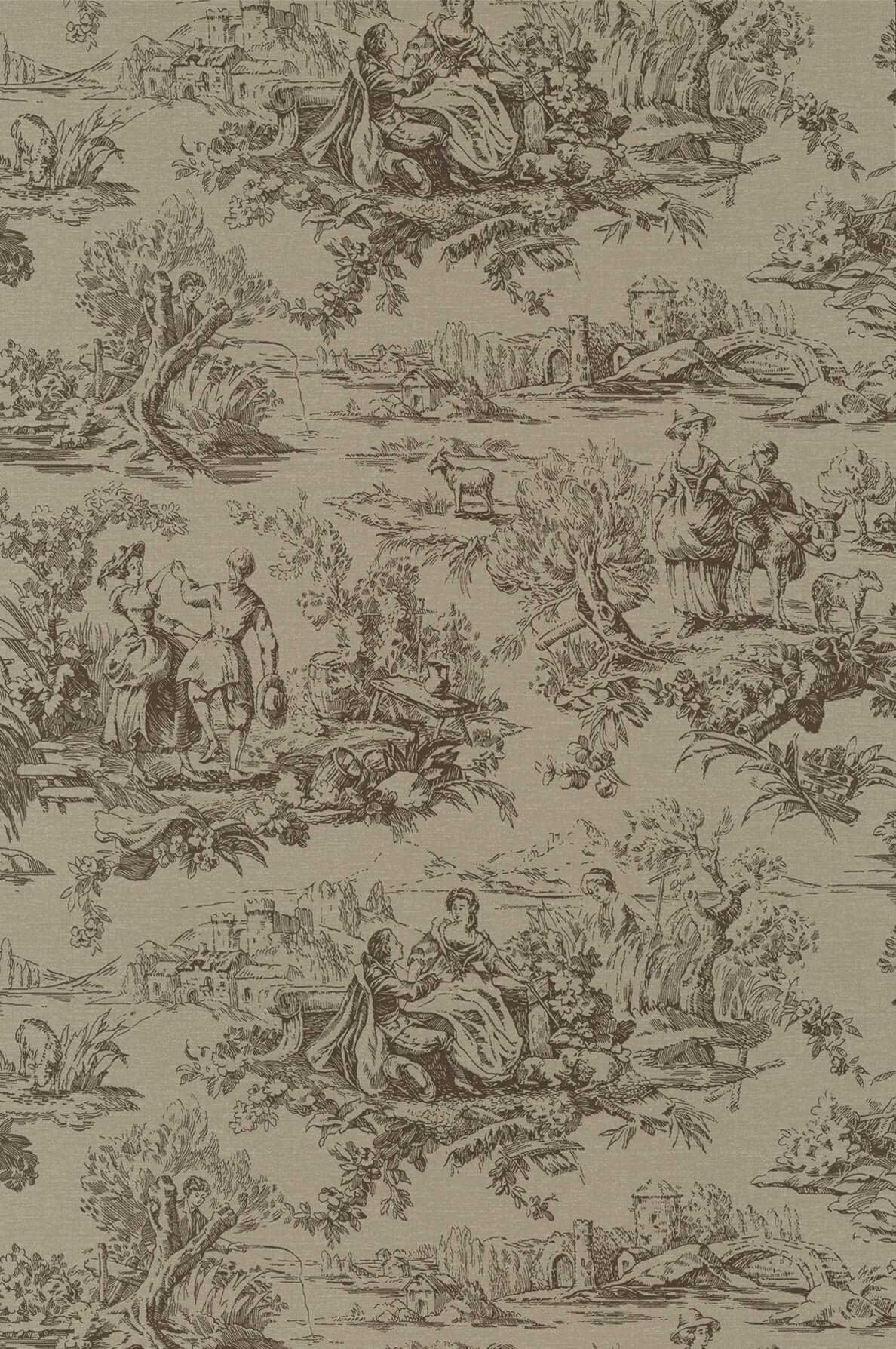 Little Greene Lovers' Toile Behang 0263LOATTIC - LAB COLOUR THE WORLD