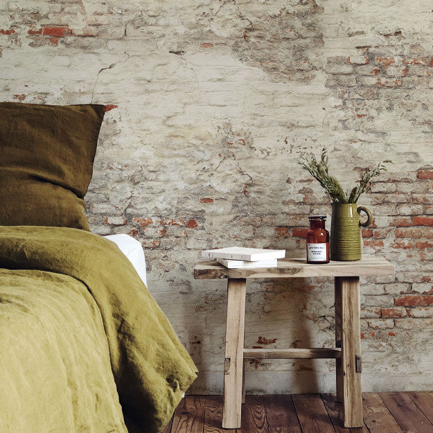 Les Dominotiers Old Brick Wall Blanc Et Rouge Behang DOM 410