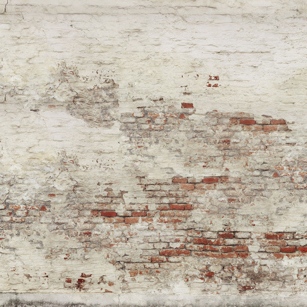 Les Dominotiers Old Brick Wall Blanc Et Rouge Behang DOM 410